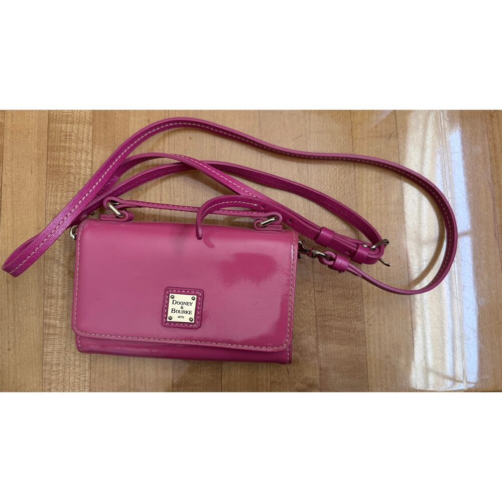 Dooney & Bourke Hot Pink Leather Crossbody Wallet Bag